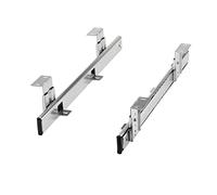 JUNKER Cajón para teclado KT1-30-H35-400-NF 400 mm de color plata (Parcialmente extraíble Con soporte de montaje/Regulable en altura, cargable hasta 30 kg) Estante para teclado para subestructura
