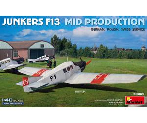 Junkers F13. Medio Production German, Polish, Swiss Service 1:48 Plástico Model