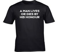 JUNKOU A Man Lives or Dies by His Honour Unisex Short Sleeve t-Shirt Black XL