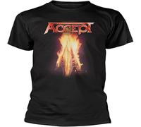 JUNKOU Accept Flying V Yellow Red Mens t Shirt Men Black L
