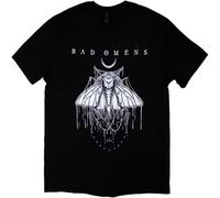 JUNKOU Bad Omens Band Logo Moth T Shirt Mens Casual Graphic Tops Black S