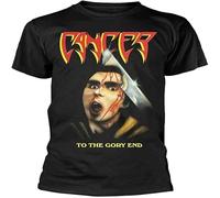 JUNKOU Cancer 'to The Gory End' T Shirt Man 100% Cotton Casual Graphic Short Sleeve Tops Black L
