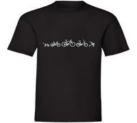 JUNKOU Cycling Evolution Men's T-Shirt Casual Graphic Short Sleeve Tops Black XL