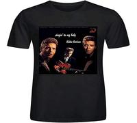 JUNKOU Eddie Cochran Singin to My Baby Graphic T Shirts Men Black S