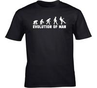 JUNKOU Evolution of Man Guitar Unisex Short Sleeve t-Shirt Black XXL