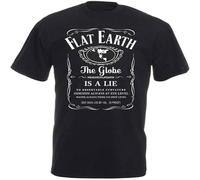 JUNKOU Flat Earth Theory The is A Lie Conspiracy Theories Lies T-Shirt Black XL