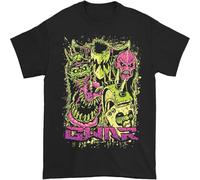 JUNKOU GWAR Faces T-Shirt Mens Casual Graphic Tops Black XL