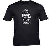 JUNKOU I Can't Keep Calm I'm Going to be a Dad Unisex Short Sleeve t-Shirt Black XXL