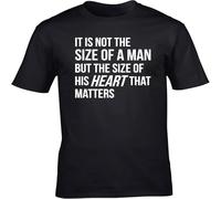 JUNKOU It is Not The Size of A Man But The Size of His Heart That Matters Unisex Short Sleeve t-Shirt Black XXL