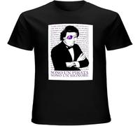JUNKOU Julio Iglesias Men's I'm a Pirate I'm a Lord Manuela Think About Me T-Shirt Black M
