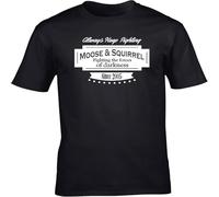 JUNKOU Moose & Squirrel Family Business Since 2005 Unisex Short Sleeve t-Shirt Black 3XL