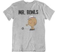 JUNKOU Mr Bowls Mens Sporting Gift Round Neck T Shirt Grey XXL