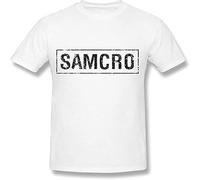JUNKOU Passion Men's Samcro T-Shirt Mens Casual Graphic Tops White M
