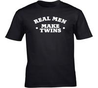 JUNKOU Real Men Make Twins Unisex Short Sleeve t-Shirt Black XXL