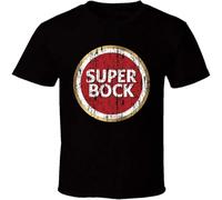 JUNKOU Super Bock Logo T-Shirt Men Casual Graphic Short Sleeve Tops Black L
