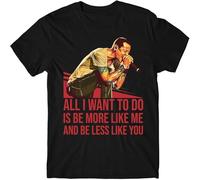 JUNKOU T Shirt Be More Like Me Fit Casual Graphic Short Sleeve Tops Black L