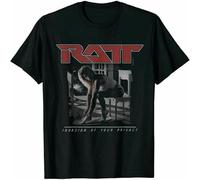 JUNKOU T Shirt RATT Invasion of Your Privacy Men Tees 100 Cotton Print Black XXL