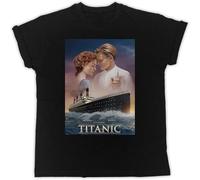 JUNKOU T-Shirt Unisexe Avec affiche du Film Titanic Men T-Shirt Black XXL