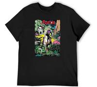 JUNKOU The Phantom Retro T Shirt Casual Short Sleeve Tops Black S