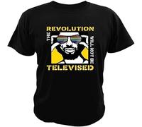 JUNKOU The Revolution Will Not Be Televised T Shirt Gil Heron Rap Hip Cotton Breathable Cloth Cover Print Camiseta Black 3XL