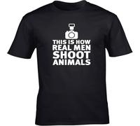 JUNKOU This is How Real Men Shoot Animals Unisex Short Sleeve t-Shirt Black XXL