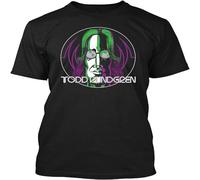 JUNKOU Todd Rundgren 11 Tees Shirt Casual Short Sleeve Tops Black S