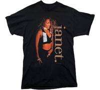 JUNKOU Vintage Janet Jackson World Tour T-Shirt Funny Vintage Gift for Her Him All Black XL