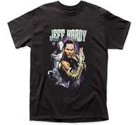 JUNKOU Vintage Jeff Hardy Shirt Tees Mens Casual Graphic Tops Black M