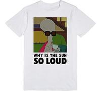JUNKOU Why is The Sun So Loud Roger American Dad T-Shirt White S