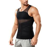 Junlan Camiseta compresión Hombre, Reductora Invisible Faja elástica Abdomen Body Shaper, Chaleco Adelgazante y Faja Moldeadora Alta Elasticidad para Pecho Cintura, Ideal Gimnasio Fitness