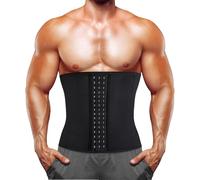 Junlan - Cinturón de Sudación Abdominal para hombre, adelgazante con funda reductora de vientre plano e invisible, soporte de espalda, Primavera-Verano, Hombre, color negro, tamaño L