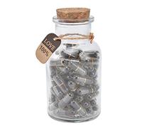 Junlucki 100 Piezas Letras de Cápsula, Mensaje de Letras Cápsula en Forma de Píldoras Letras Mini Cápsula Juego de Papel de Mensaje de Deseos de Botella de Vidrio para(Amor Negro)