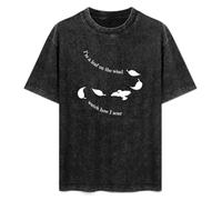 junmo I'm A Leaf On The Wind Watch How I Graphic tee Printed T Fashion for Men T-Shirt Black S