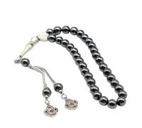 JUNNASALIKER 33 cuentas de oración islámica, cuentas Tasbih con elegantes diseños de borlas para cultos musulmanes y uso de meditación, Turquesa de imitación