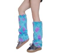 JUNNASALIKER Calzas peludas de felpa con diseño de monstruos para mujer, calcetines largos para cosplay, ropa de fiesta, azul, Length: about 20cm