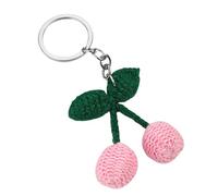 JUNNASALIKER Colgante de cerezas hecho a mano, diseño único de aleación de hilo para llavero y decoración de regalos