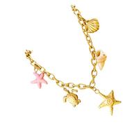 JUNNASALIKER Collar de concha y estrellas de mar con diseño único de belleza natural con acero inoxidable para mujeres de moda
