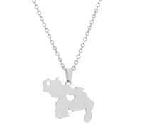 JUNNASALIKER Collar vintage con colgante de mapa de Venezuela, collar de acero inoxidable, diseño de país, collar de cadena fina con dije de bandera, Acero inoxidable