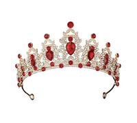 JUNNASALIKER Elegante corona de princesas para adultos y niños, aleación y diamantes de imitación brillantes, decoración para el cabello para ocasiones especiales, Metal