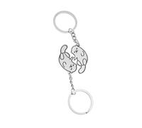 JUNNASALIKER Juego de 2 llaveros a juego con diseño de animales, elegantes llaveros de acero inoxidable para parejas, decoraciones para amantes