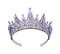 JUNNASALIKER Lujoso aro para el pelo de corona resistente, fiesta de cumpleaños, elegante, concurso, gota de agua, cristal, para niña, boda, disfraz