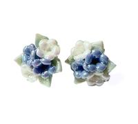 JUNNASALIKER Pendientes de porcelana hechos a mano para mujer, varios colores, con diseño floral, accesorio elegante de cerámica