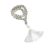 JUNNASALIKER Pulsera de cuentas de cristal, cuentas de rosario y colgantes de flecos, para oración, meditaciones, cuentas de rosario de granos de cristal elegantes, vidrio/esmaltado
