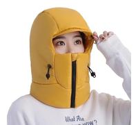 JUNNASALIKER Sombrero de bombardero unisex cálido con calentador de cuello, unisex, resistente al viento, amarillo, S/L