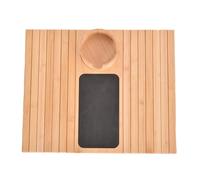 JUNNASALIKER Soporte plegable a prueba de derrames de bambú, bandeja para brazo de sofá, para sala de estar, sofá, mesa con reposabrazos para bebidas y aperitivos