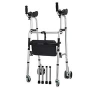 JUNNIU Andador Vertical de pie con reposabrazos Acolchados, Andador con Ruedas Resistente con Asiento y 4 Ruedas, para Personas Mayores/Personas Altas, Altura Ajustable Decoration