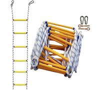 JUNNIU Escalera De Escape De Incendios, 5 Metros, Poliéster, Resina, Nailon, 450 Kilogramos, Ganchos Antideslizantes Y Ajustables