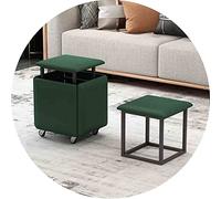 JUNNIU Magic Cube Stools 5 en 1 Silla anidada con Asiento de Cuero y Ruedas, Muebles para el hogar, Comedor, Cocina, otomanas apilables Suaves (tamaño: 45x45x45 cm, Color: Verde) Decoration