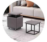 JUNNIU Magic Cube Stools 5 en 1 Silla anidada con Asiento de Cuero y Ruedas, Muebles para el hogar, Comedor, Cocina, otomanas apilables Suaves (tamaño: 45x45x45 cm, Color: Gris Oscuro) Decoration