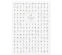 JUNOMI® Póster de yoga DIN A1 con 168 poses y asanas, accesorio para estudios ejercicios en casa, idea regalo perfecta yoga, principiantes profesionales, sin marco